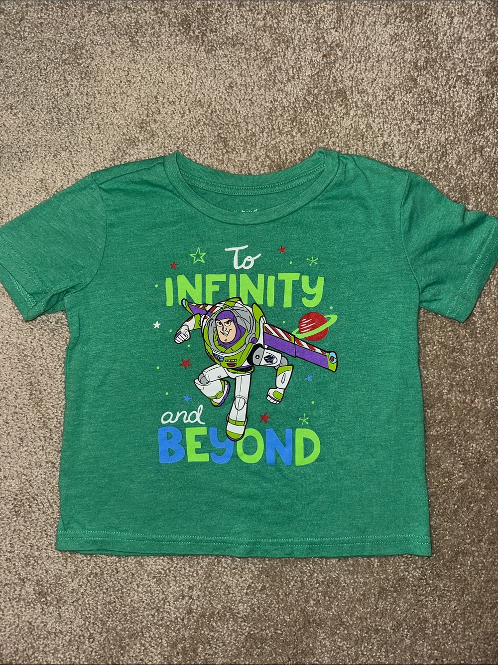 Buzz Lightyear Green Graphic Tee - "To Infinity and Beyond"